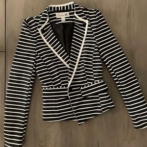 Black and White Striped Blazer